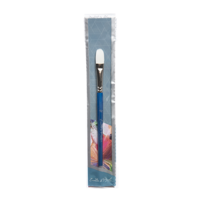 Light Slate Gray Eraldo di Paolo White Taklon Brush Filbert Size  12 Paint Brushes