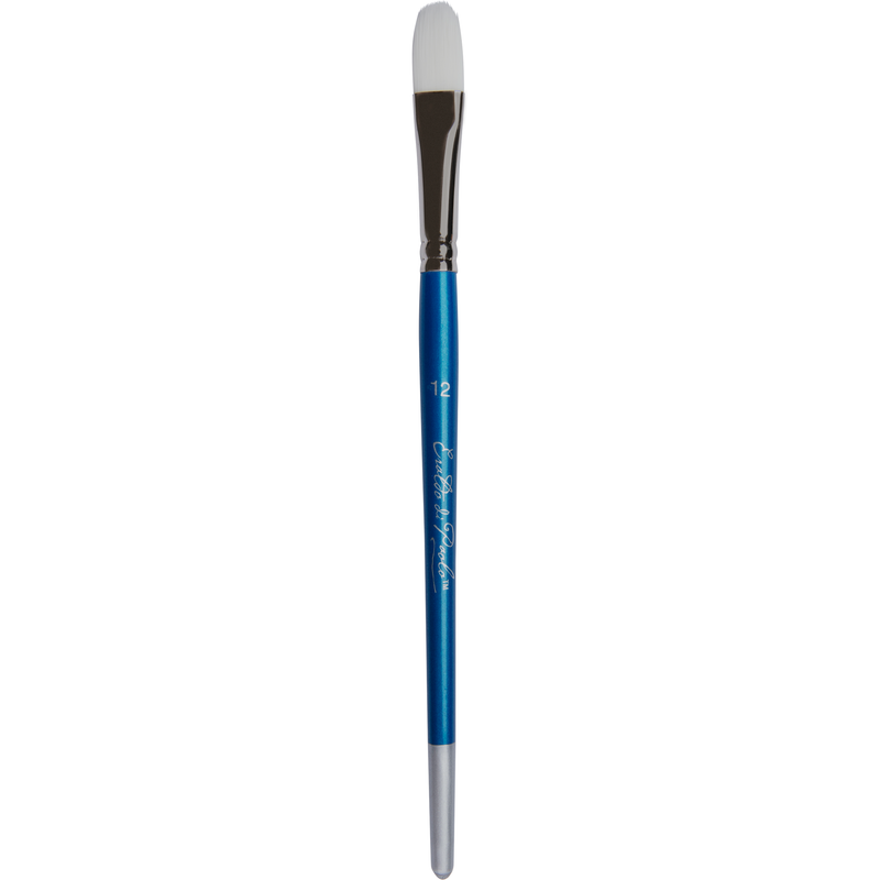 Gray Eraldo di Paolo White Taklon Brush Filbert Size  12 Paint Brushes