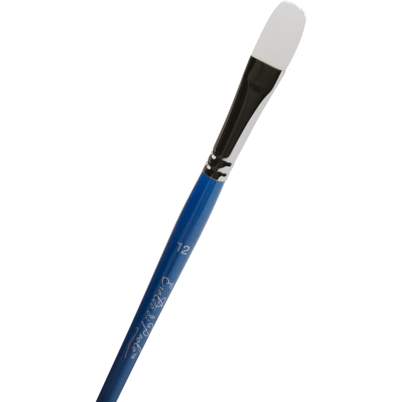 Light Gray Eraldo di Paolo White Taklon Brush Filbert Size  12 Paint Brushes
