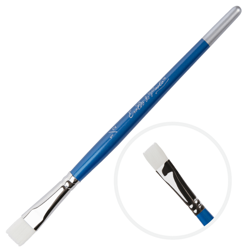 Light Gray Eraldo di Paolo Flat brush 1/2in Paint Brushes