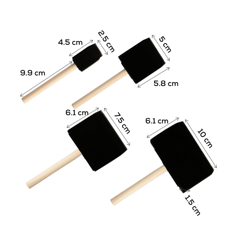 Black The Art Studio Foam Brush Set-Assorted Sizes (12 Piece) Paint Brushes