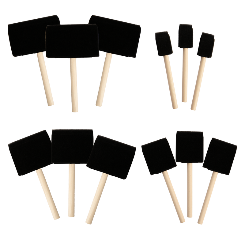 Black The Art Studio Foam Brush Set-Assorted Sizes (12 Piece) Paint Brushes