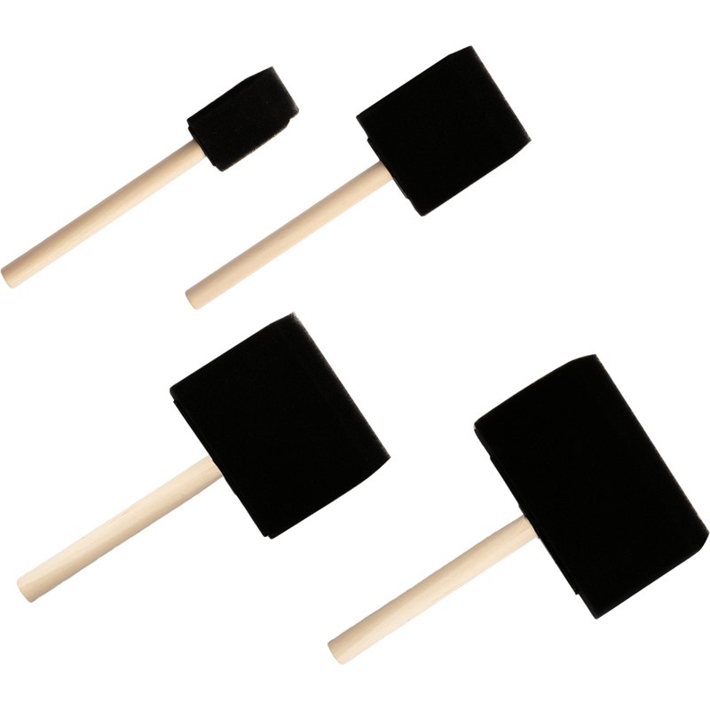 Black The Art Studio Foam Brush Set-Assorted Sizes (12 Piece) Paint Brushes