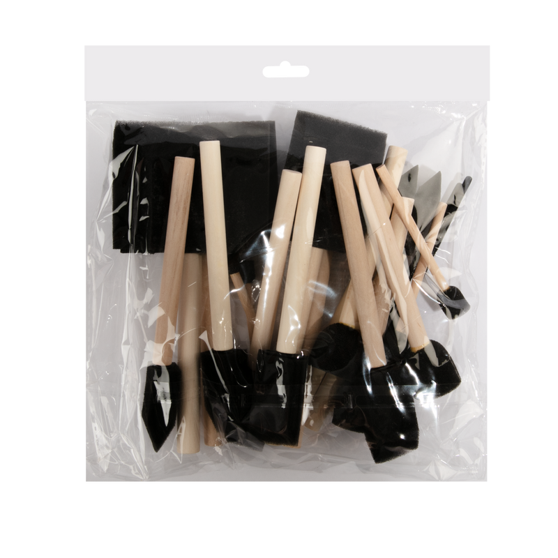 Gray The Art Studio Foam Brush Set Assorted Sizes (20 Piece) Paint Brushes