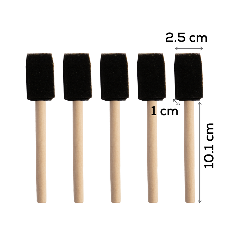 Tan The Art Studio Foam Brushes-25mm (5 Piece) Paint Brushes