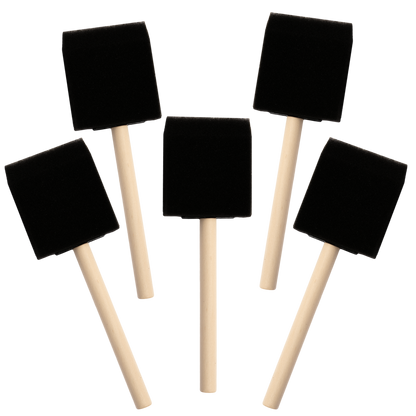 Black The Art Studio Foam Brushes-50mm (5 Piece) Foam Brushes and Sponges