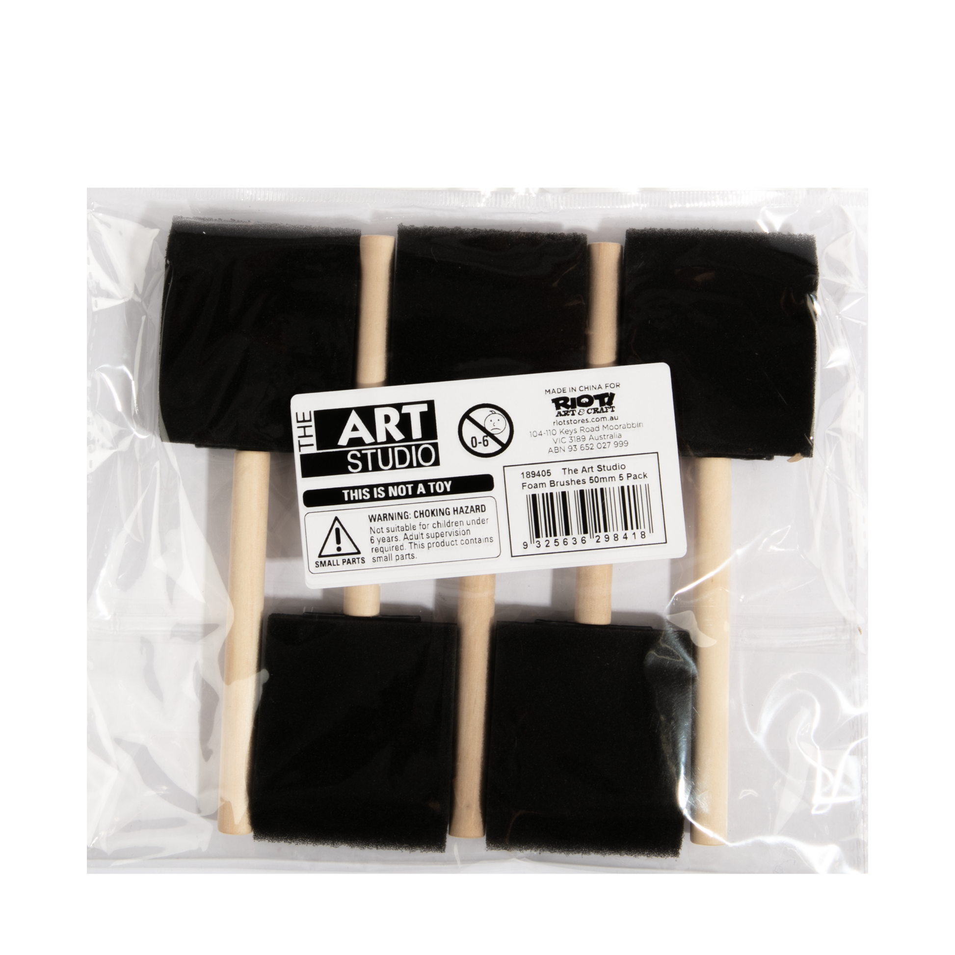 Light Gray The Art Studio Foam Brushes-50mm (5 Piece) Foam Brushes and Sponges