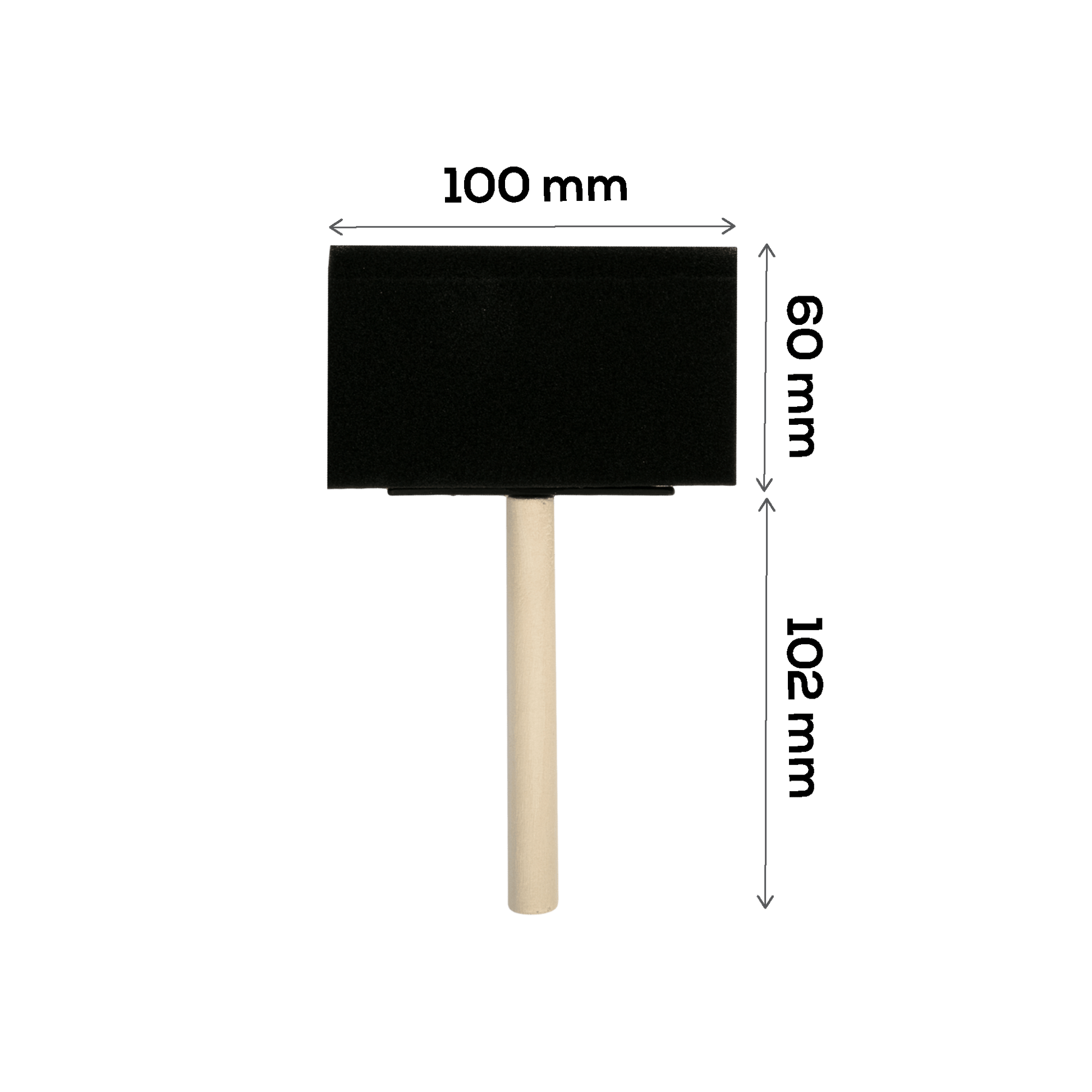 Gray The Art Studio Foam Brushes 100mm (4 Pack) Foam Brushes and Sponges