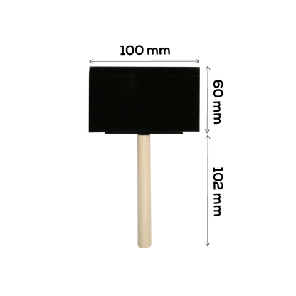 Gray The Art Studio Foam Brushes 100mm (4 Pack) Foam Brushes and Sponges
