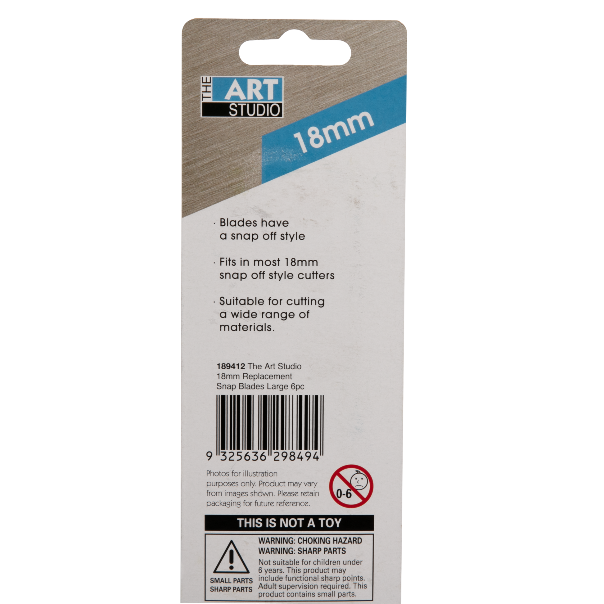 Gray The Art Studio 18mm Replacement Snap Blades (5 Pieces) Cutting Tools