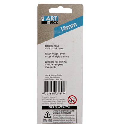Gray The Art Studio 18mm Replacement Snap Blades (5 Pieces) Cutting Tools
