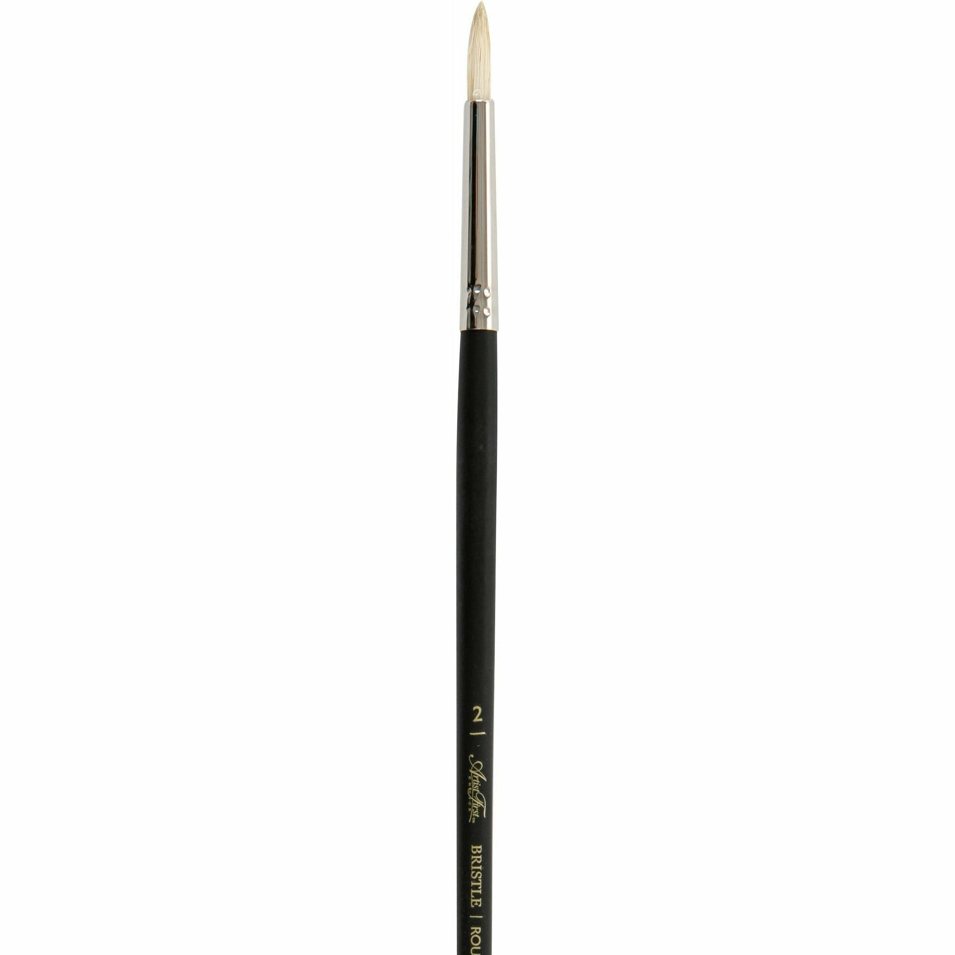 Gray Artist First Choice Brush Interlock Hog Hair Round Size 2 Natural Hair Brushes