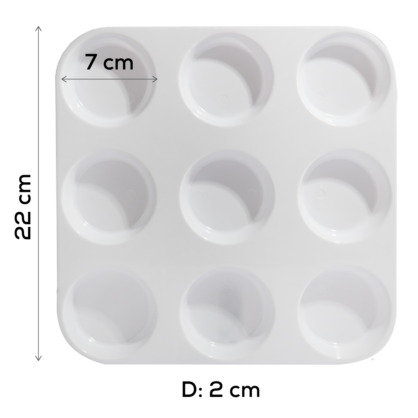Light Gray Tim & Tess Plastic 9 Well Muffin Tray Palette #N/A