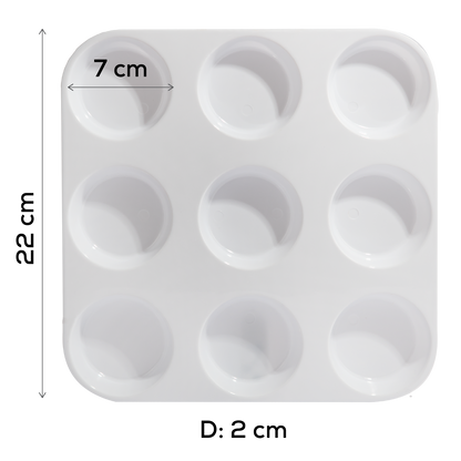 Light Gray Tim & Tess Plastic 9 Well Muffin Tray Palette #N/A