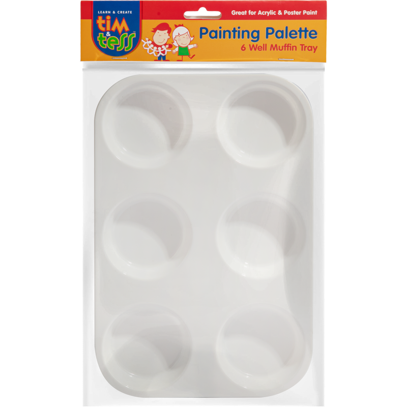 Beige Tim & Tess 6 Well Plastic Painting Palette Kids Painting Acccessories