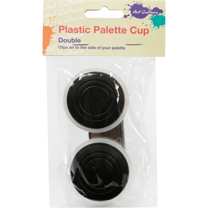 Black Art Culture Plastic Palette Cup Double w/ Lid 2in Paint Palettes