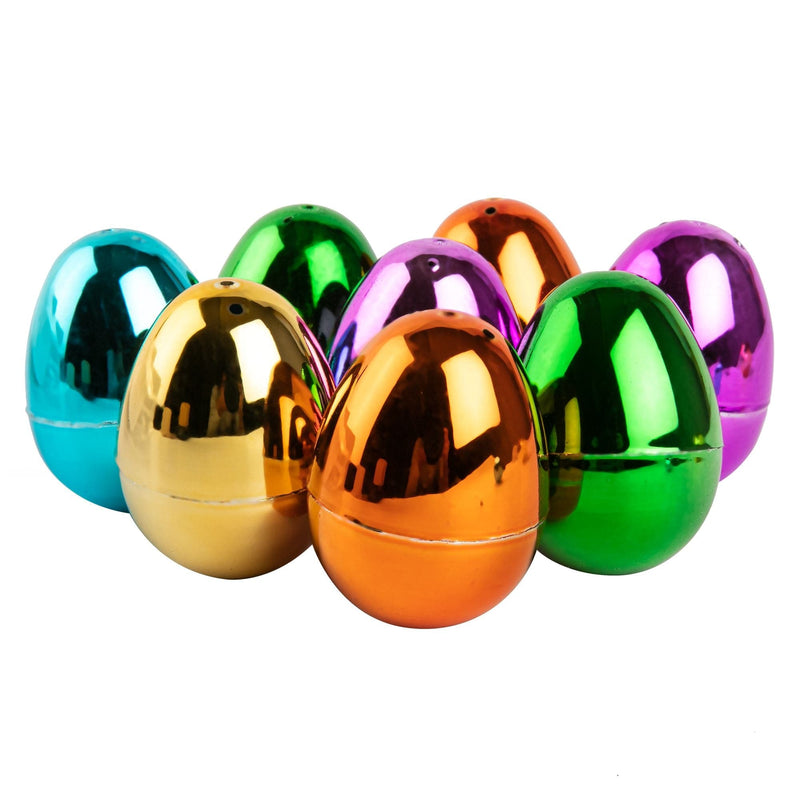 Dark Orange Art Star Easter Plastic Fillable Eggs 2.5in 10pcs - Metallic Easter
