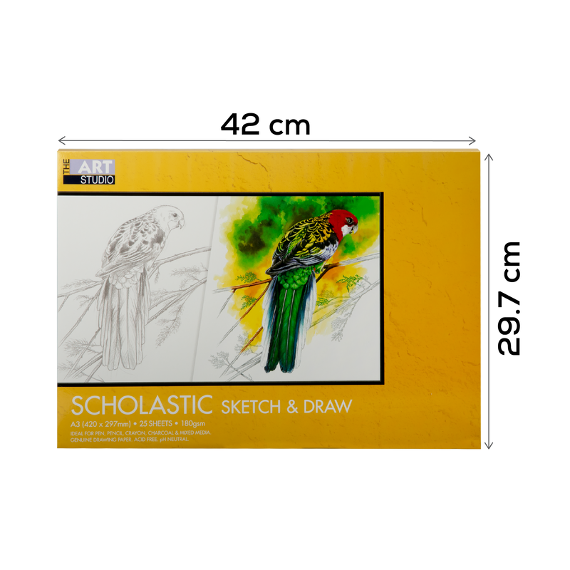 Goldenrod Art Studio Drawing Block Pad 185gsm A3 25 Sheets Drawing Pads