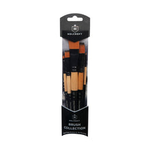 Rosy Brown Holcroft Taklon Multi Media Brushes Gold Smoke 5 Piece Brushes