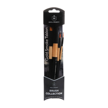 Dark Slate Gray Holcroft Taklon Multi Media Brush Set Gold Smoke 4 Pack Taklon and Synthetic Brushes