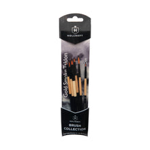 Dark Slate Gray Holcroft Taklon Multi Media Brushes Gold Smoke 6 Pack Taklon and Synthetic Brushes