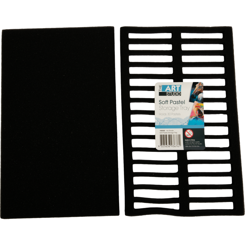 Black The Art Studio Soft Pastel Storage Tray-Holds 30 Pastels Drawing Accessories