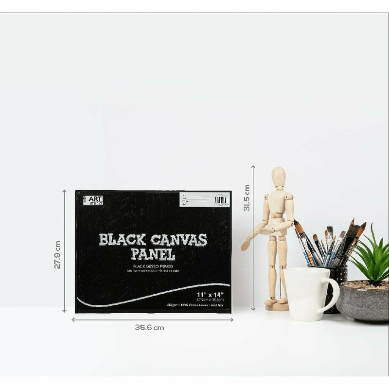 Black The Art Studio 11 x 14 inch Canvas Panel Black 27.94 x 35.56cm Canvas and Painting Surfaces