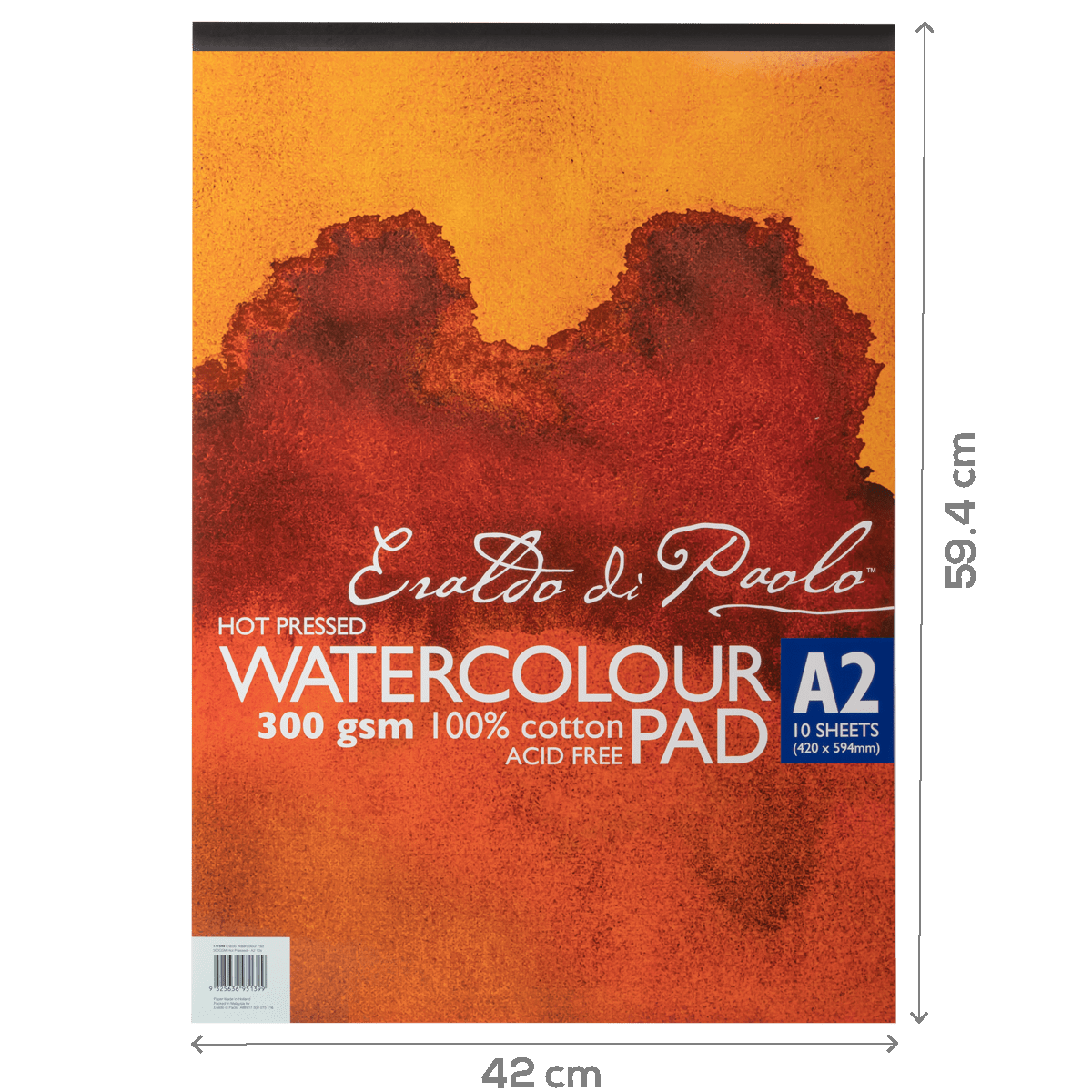 Brown Eraldo di Paolo Watercolour Pad A2 Hot Pressed 300gsm 10sht Pads