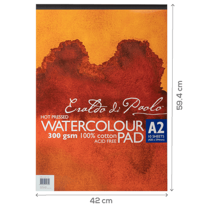 Brown Eraldo di Paolo Watercolour Pad A2 Hot Pressed 300gsm 10sht Pads