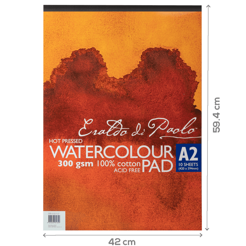 Brown Eraldo Watercolour Pad A2 Hot Pressed 300gsm 10sht Pads