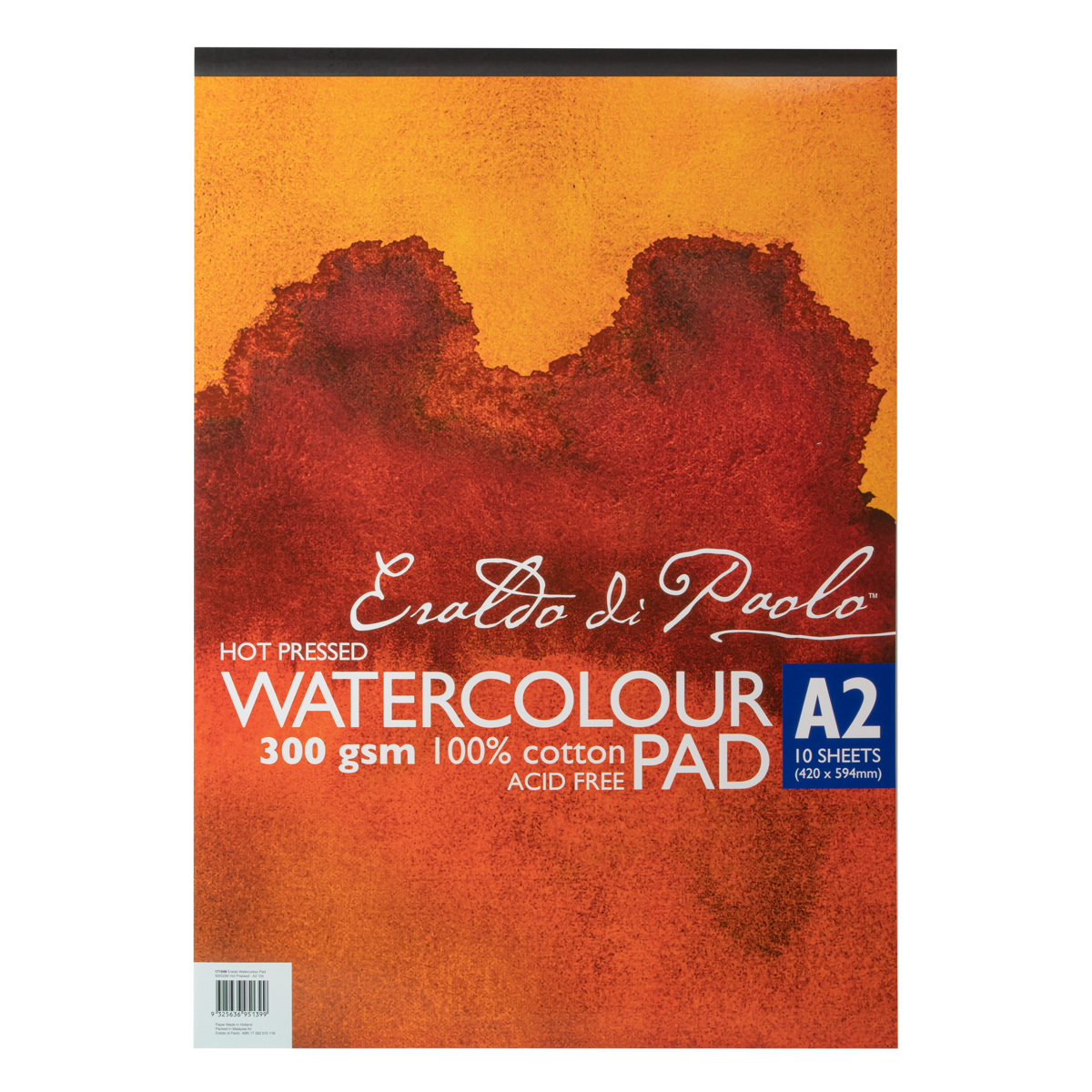 Brown Eraldo di Paolo Watercolour Pad A2 Hot Pressed 300gsm 10sht Pads