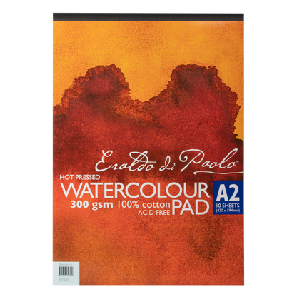 Brown Eraldo di Paolo Watercolour Pad A2 Hot Pressed 300gsm 10sht Pads