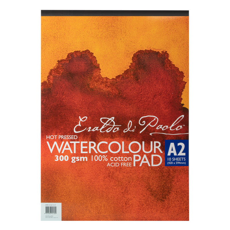 Brown Eraldo Watercolour Pad A2 Hot Pressed 300gsm 10sht Pads