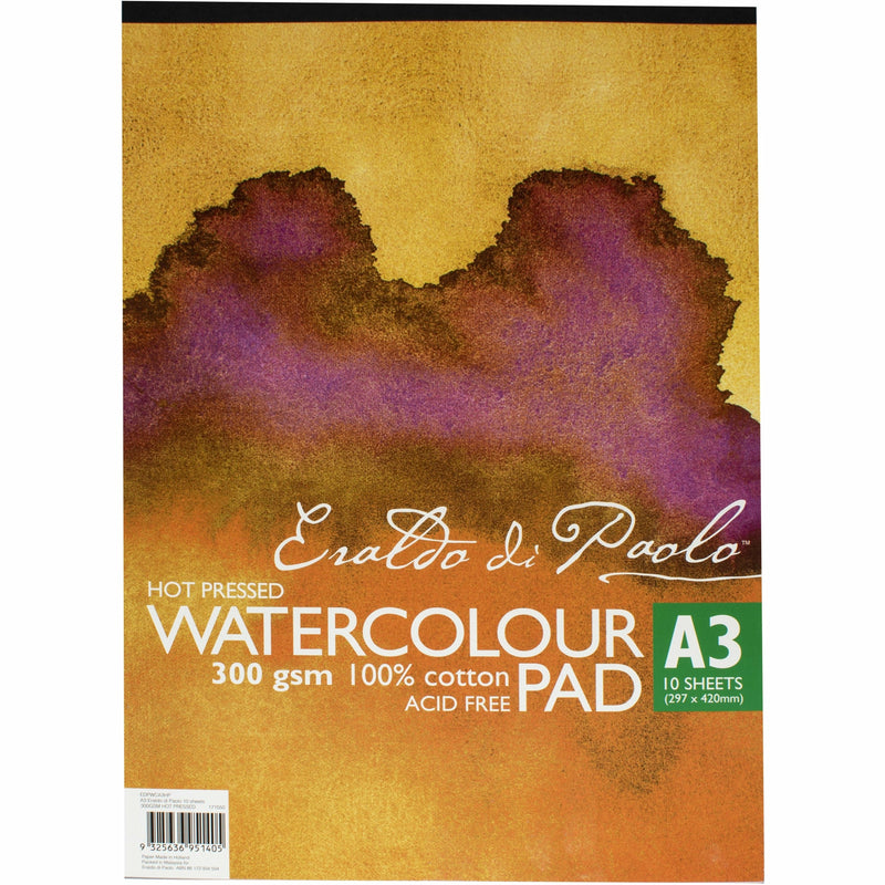 Saddle Brown Eraldo Di Paolo A3 Hot Pressed Watercolour Pad 300gsm 10 Sheets Pads