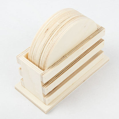Beige Urban Crafter 5pack Coasters in Holder 8.9cm Wood Crafts