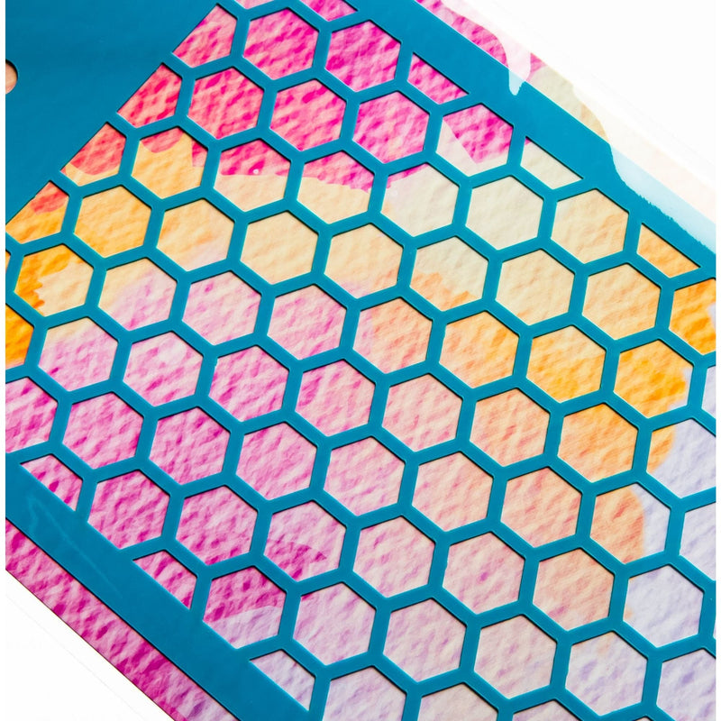 Pink The Paper Mill Layering Stencil Honeycomb 11 x 0.5 x 24cm Stencils And Templates