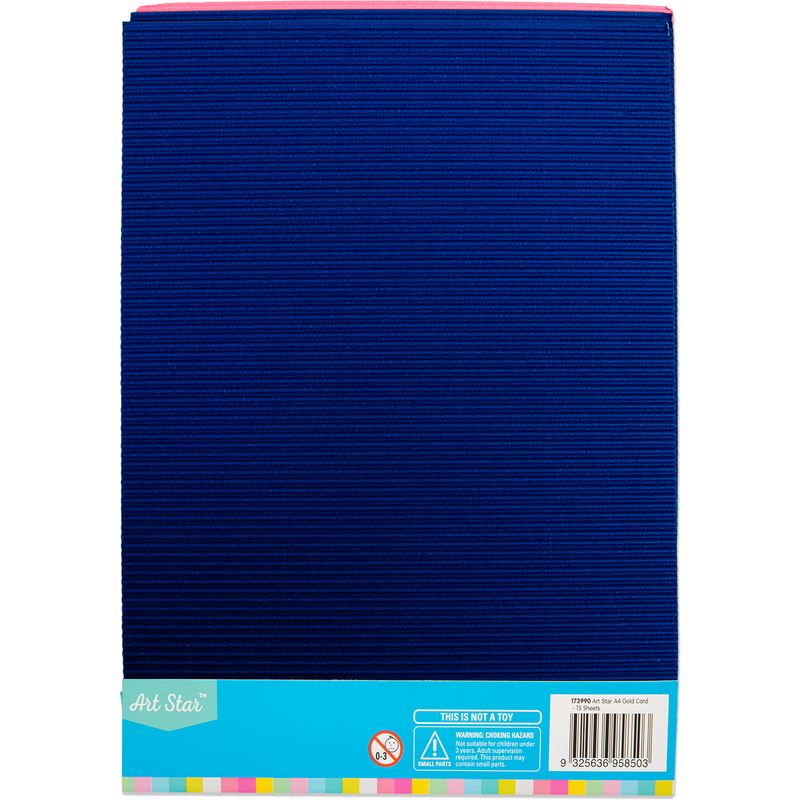 Midnight Blue Art Star A4 250gsm Corrugated Card Assorted Colours 10 Sheets Kids Paper and Pads