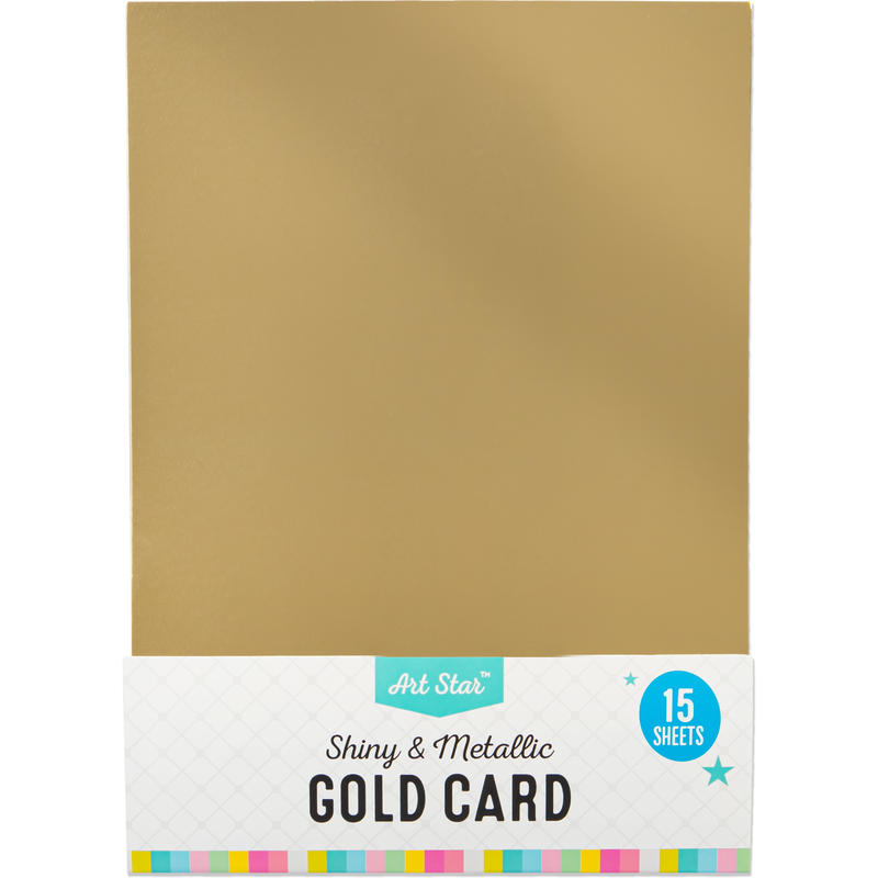 Dark Khaki Art Star A4 250gsm Gold Card 15 Sheets Kids Paper and Pads