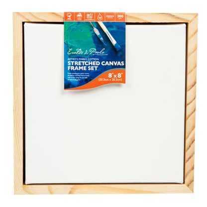 Beige 8 x 8 Inches Eraldo di Paolo Stretched Canvas with Wood Frame Thin Bar Stretched Canvas
