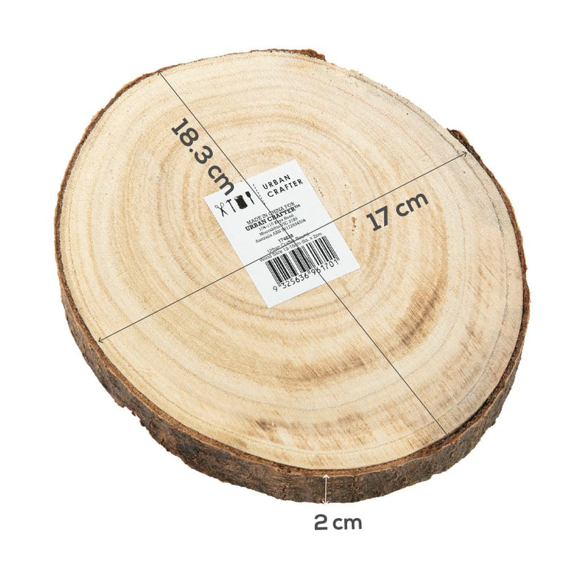 Wheat Urban Crafter Round Wood Slice 13-16cm diameter x 2cm high Objects
