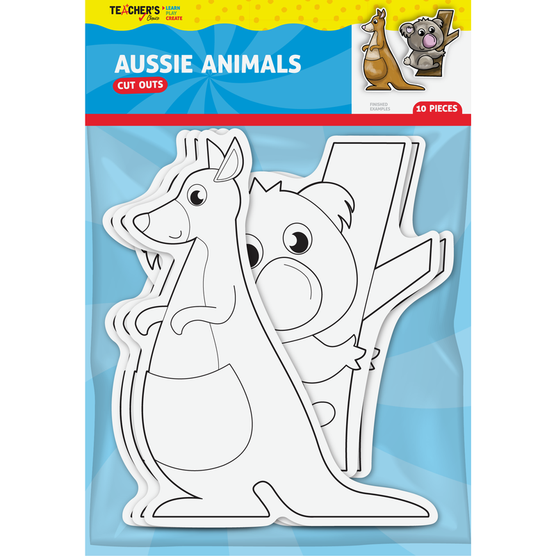 Steel Blue Teacher's Choice Paper Shapes Aussie Animals (10 Piece) Kids Paper Shapes