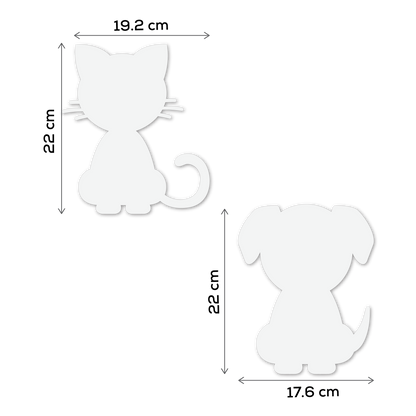 White Smoke Teacher's choice Paper Shapes Cat Dog (12 Piece) Kids Paper Shapes