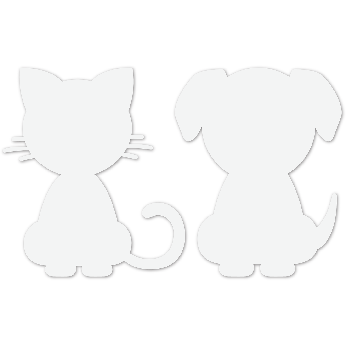 White Smoke Teacher's choice Paper Shapes Cat Dog (12 Piece) Kids Paper Shapes