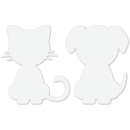 White Smoke Teacher's choice Paper Shapes Cat Dog (12 Piece) Kids Paper Shapes