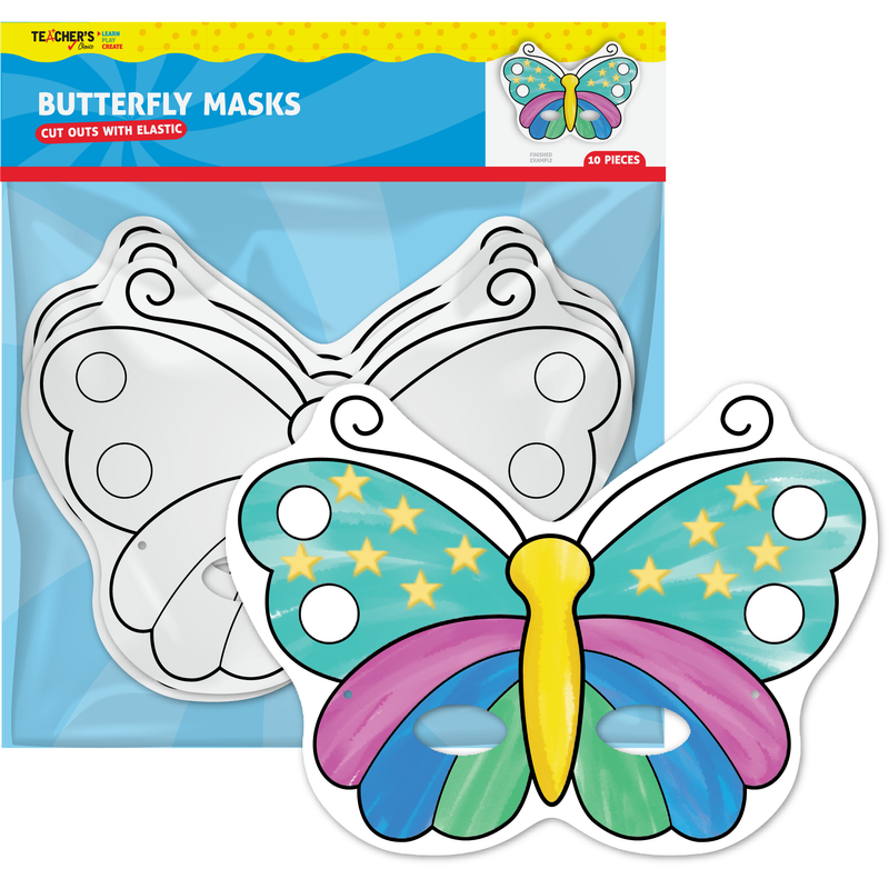 Sky Blue Teachers Choice Paper Shapes Butterfly Mask (10 Piece) Kids Paper Shapes