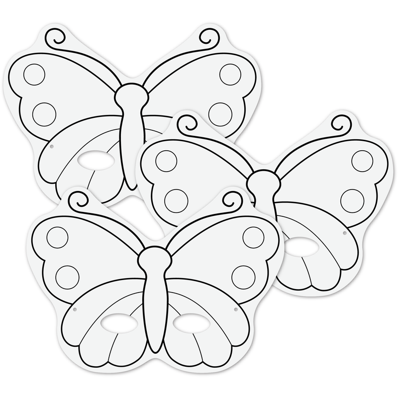 White Smoke Teachers Choice Paper Shapes Butterfly Mask (10 Piece) Kids Paper Shapes
