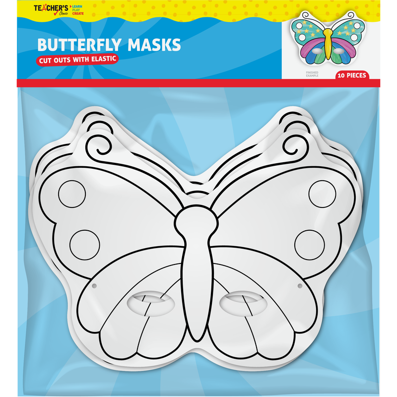 Dark Cyan Teachers Choice Paper Shapes Butterfly Mask (10 Piece) Kids Paper Shapes