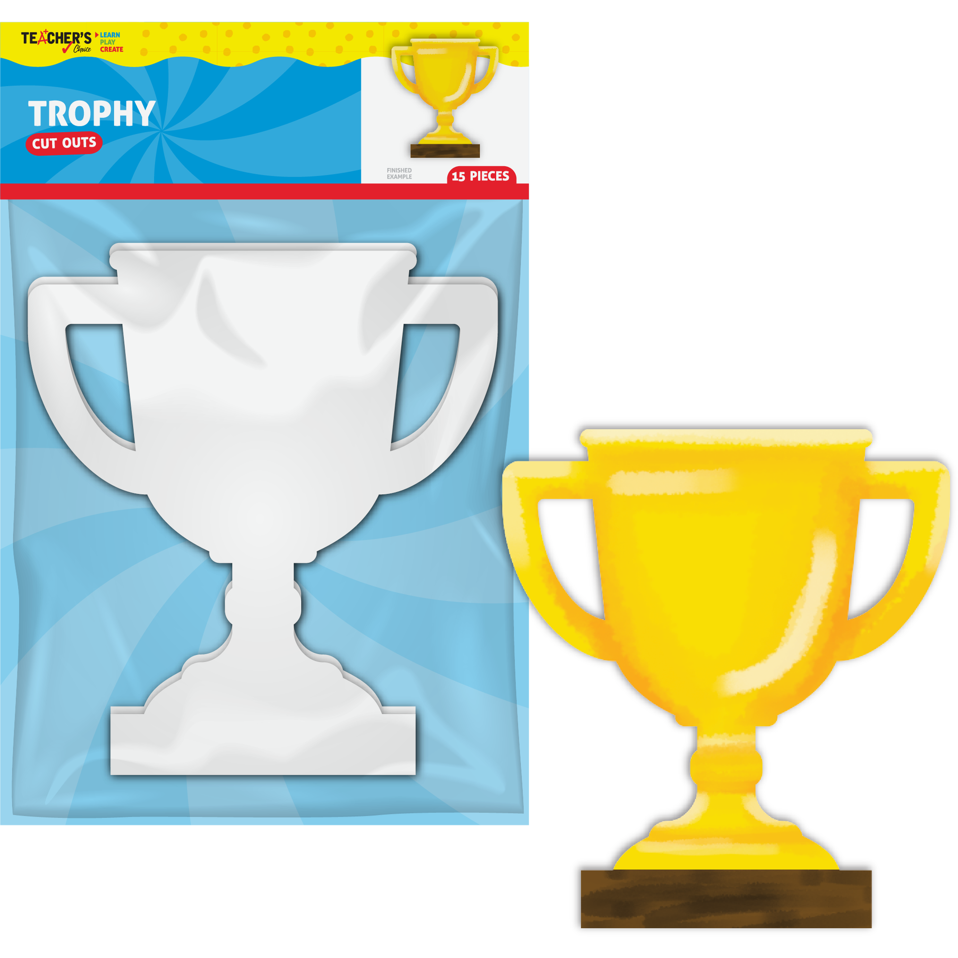 Steel Blue Teacher's Choice  Paper Shapes Trophy (15 Piece) Kids Craft Basics