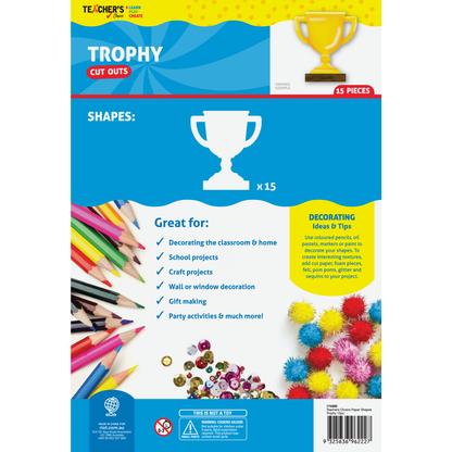 Dodger Blue Teacher's Choice  Paper Shapes Trophy (15 Piece) Kids Craft Basics