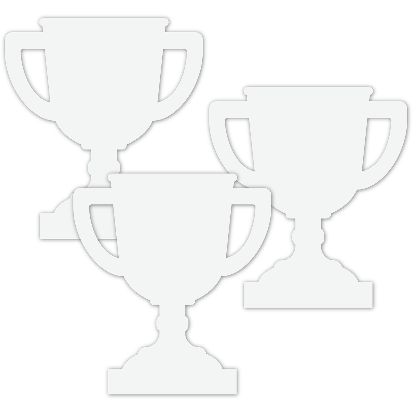White Smoke Teacher's Choice  Paper Shapes Trophy (15 Piece) Kids Craft Basics